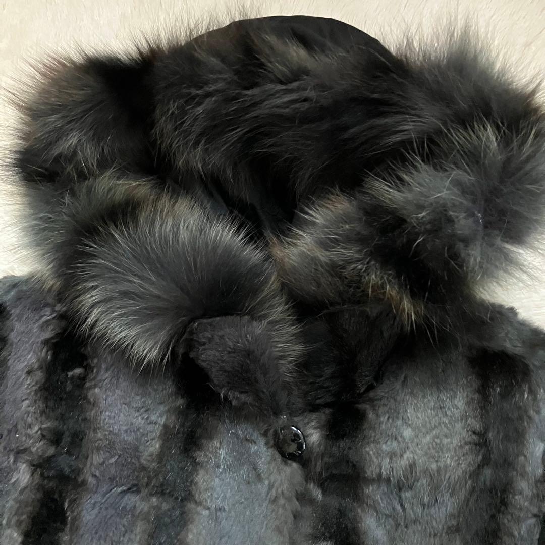 ✨シルク×ブルーフォックス✨バルマンBALMAIN 毛皮 総柄 リバーシブル 銀