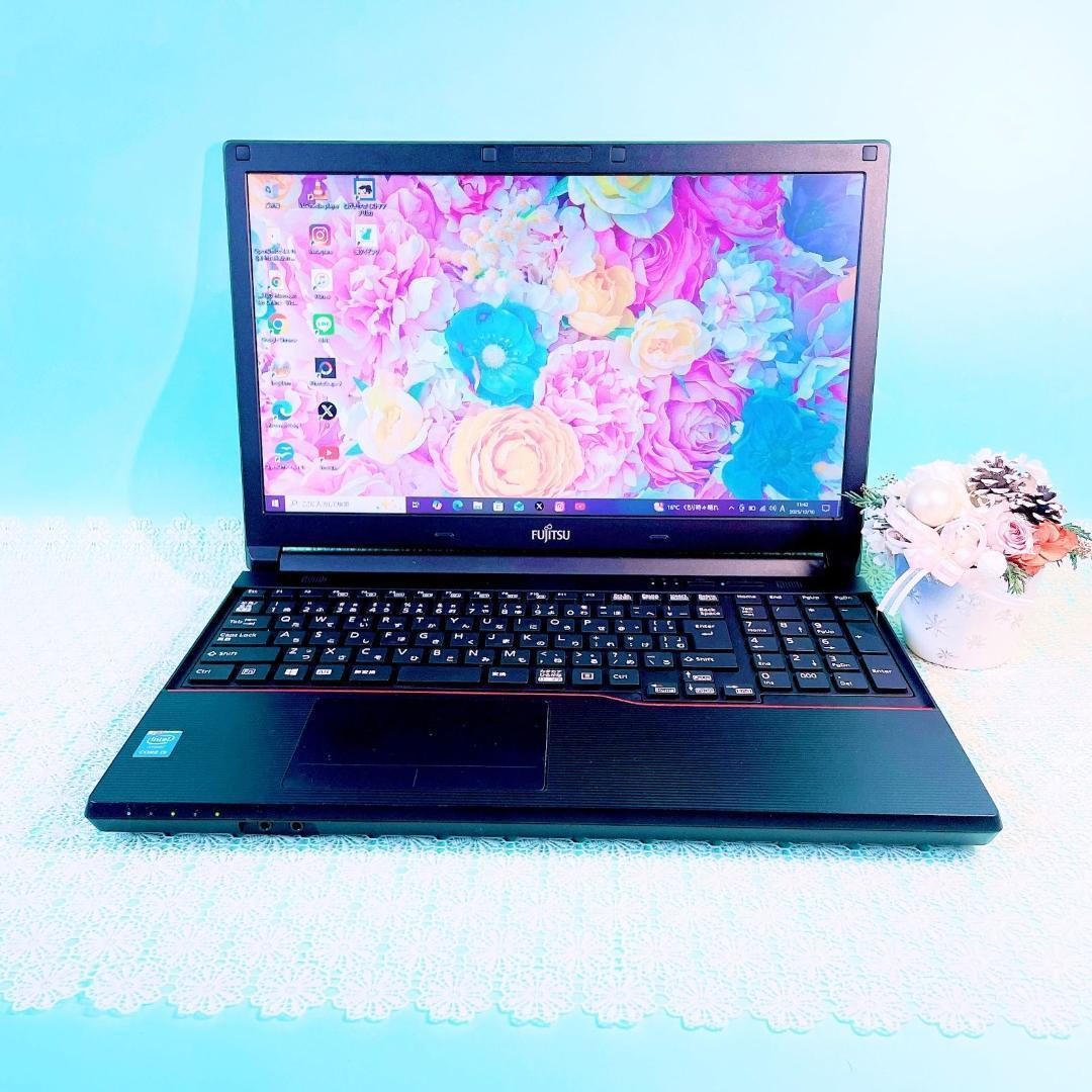 動作良好SSD512GB‼️メモリ16GB✨️黒ノートパソコン✨️テンキー付き事務作業