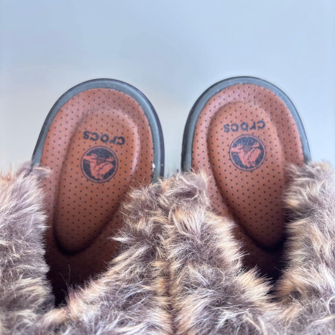 【美品】crocs コブラー　クロックス　厚底　サボ　ボア付　クロッグ