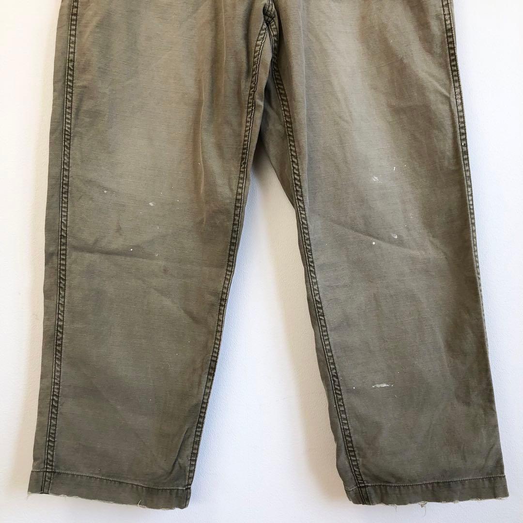 美品 フレームワーク ジョンブル HW ベイカーパンツ カーキ M ダメージ加工