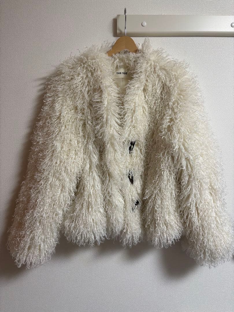 THETOE white far coat ファーコート Mサイズ