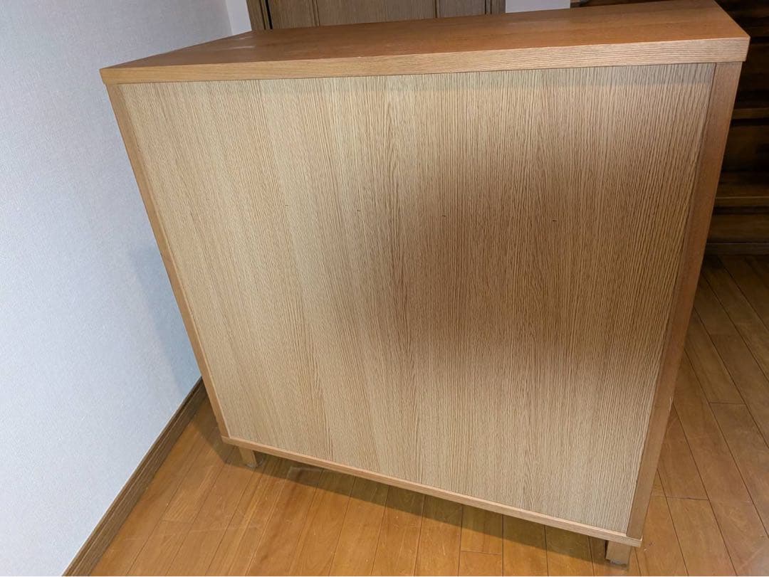 ■送料込■無印 木製チェスト タモ材 4段ワイド 衣類収納 廃盤 タンス 棚