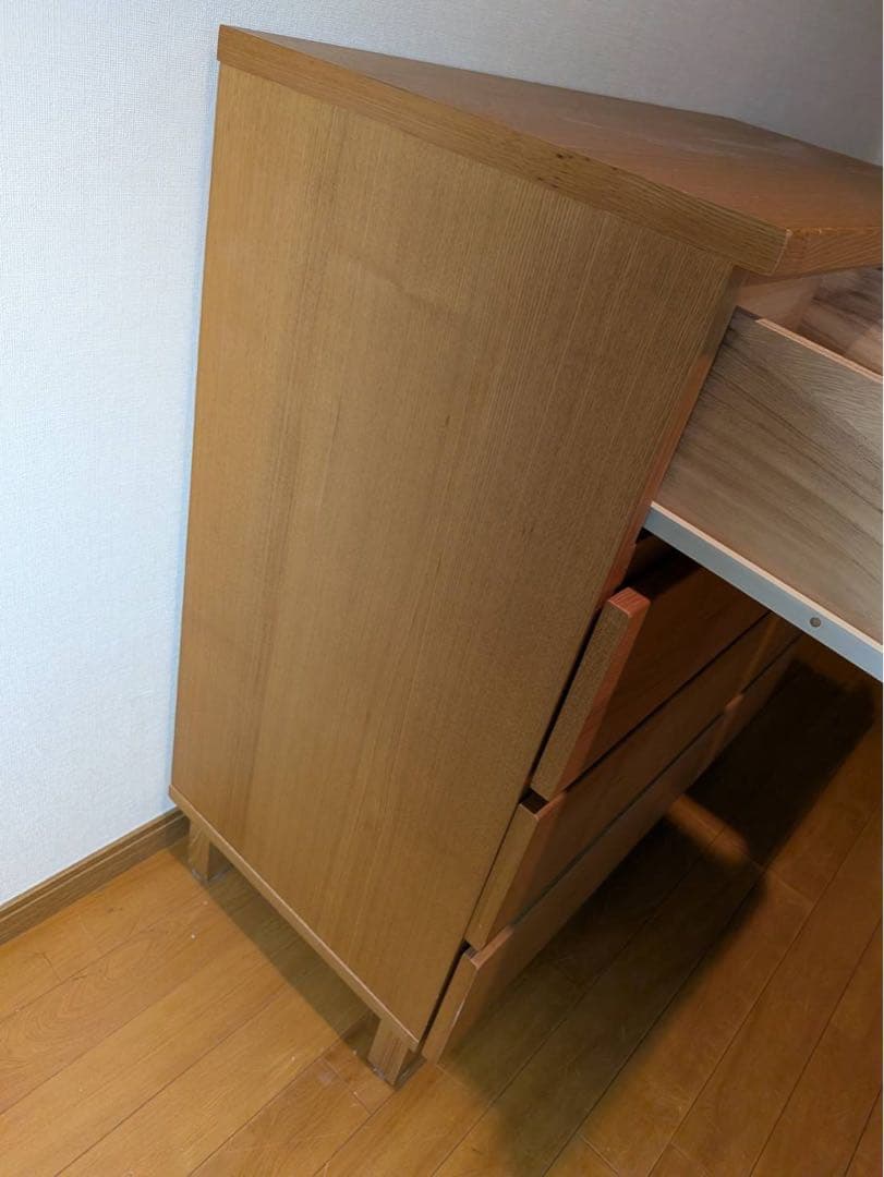 ■送料込■無印 木製チェスト タモ材 4段ワイド 衣類収納 廃盤 タンス 棚