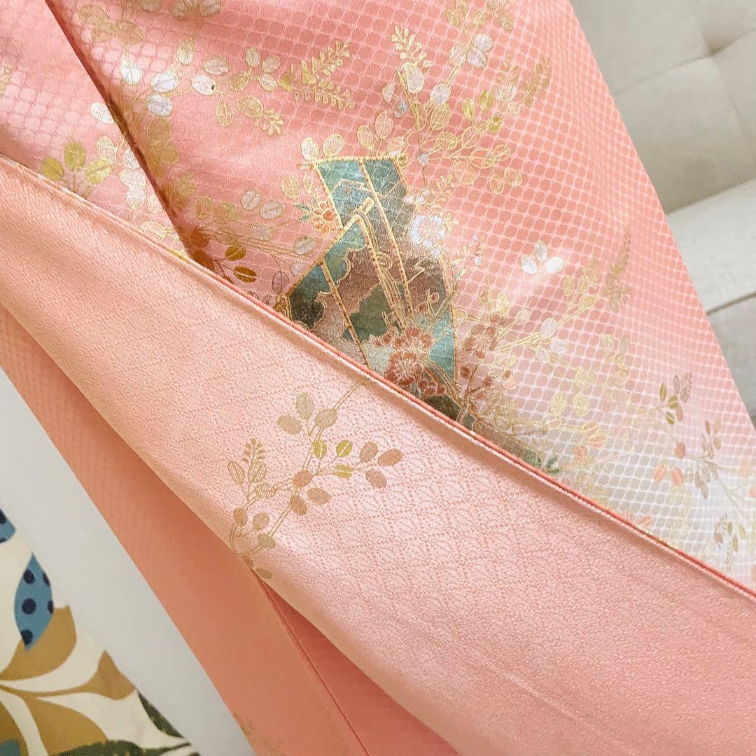 オレンジ 友禅 4点 フルセット 訪問着 入学式 卒業式 入園式 春 秋 冬