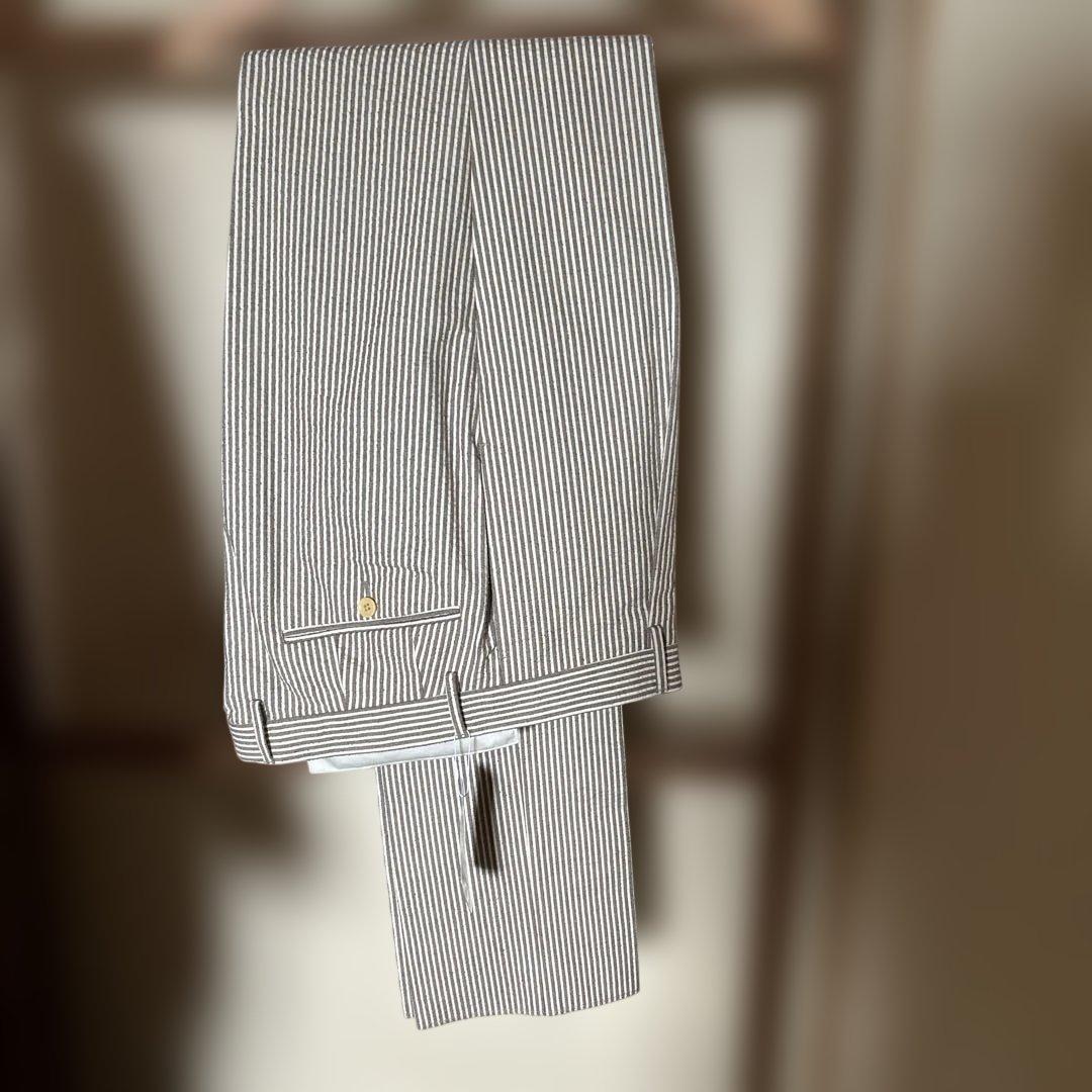 ozzyシアサッカースーツTESSUTI SONORO ブラウン