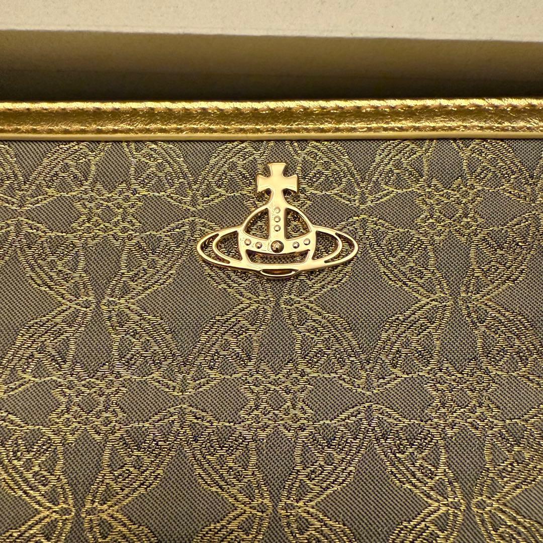 【箱付未使用品】ヴィヴィアンウエストウッド ラウンドファスナー 長財布 ゴールド