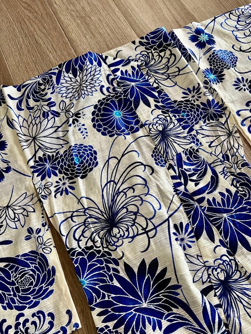 浴衣 青菊模様 x 紫博多帯