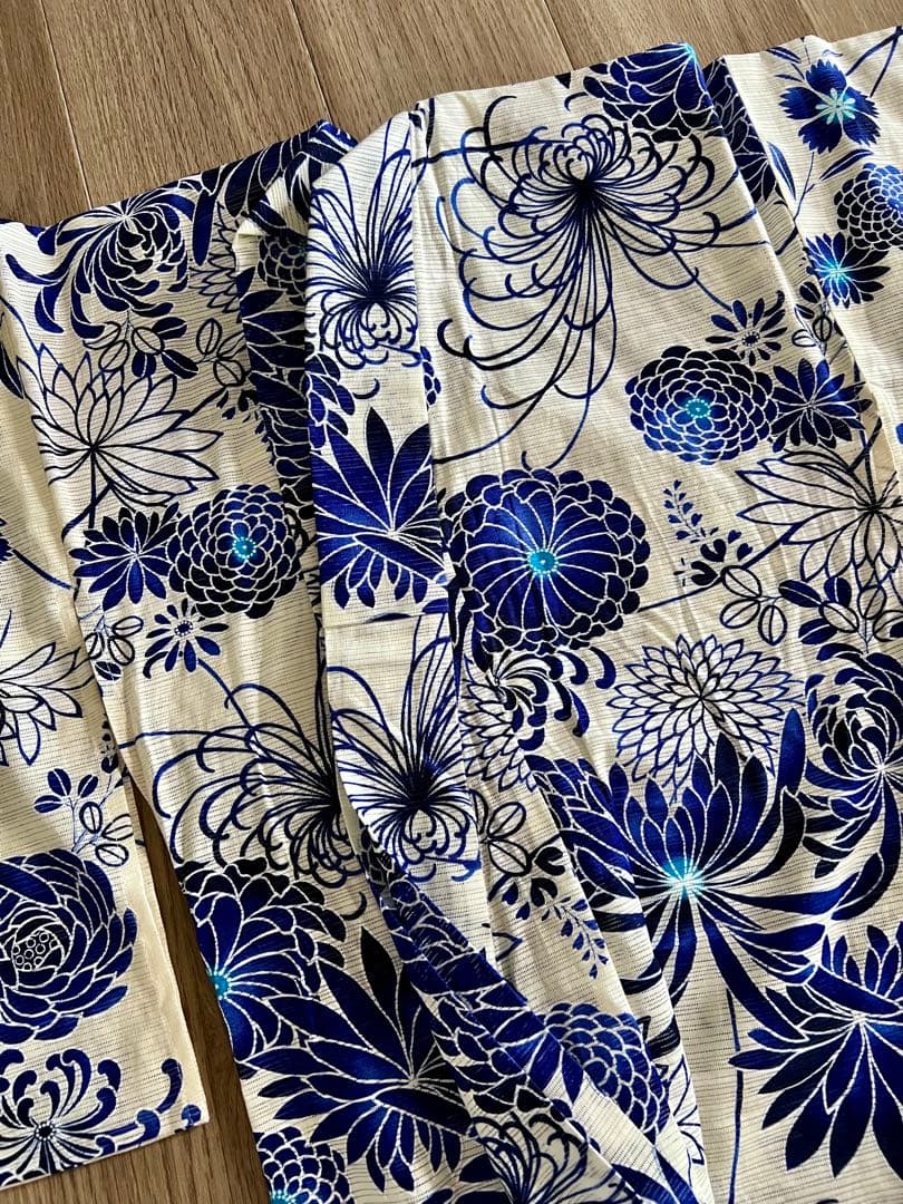 浴衣 青菊模様 x 紫博多帯