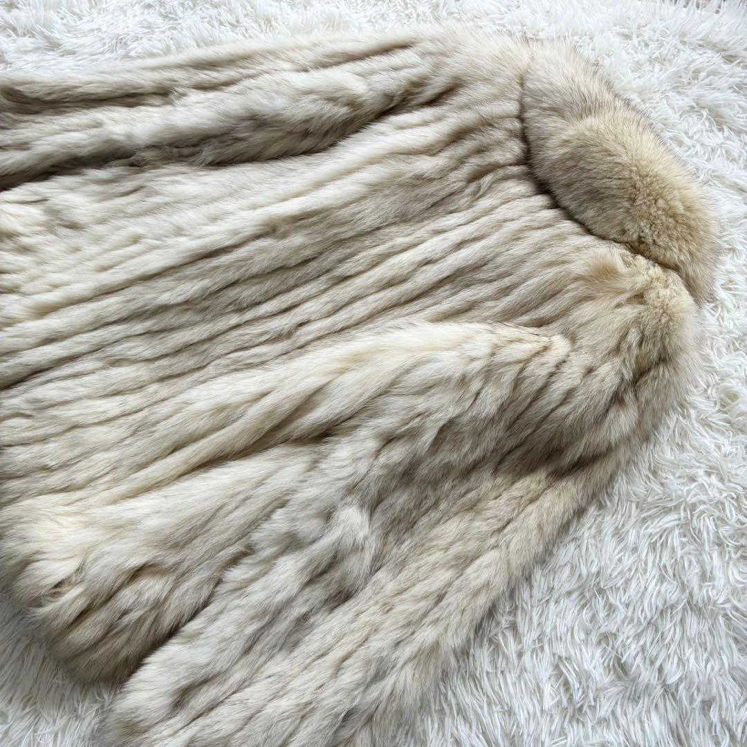 SAGA FOX 銀タグ 本毛皮コート 高級フォックスファー　11号　アイボリー