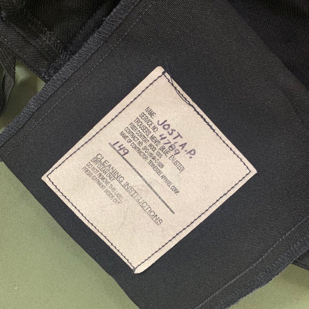 ステーキ様90sヴィンテージウールセーラーパンツ黒ブラックレースアップワイド