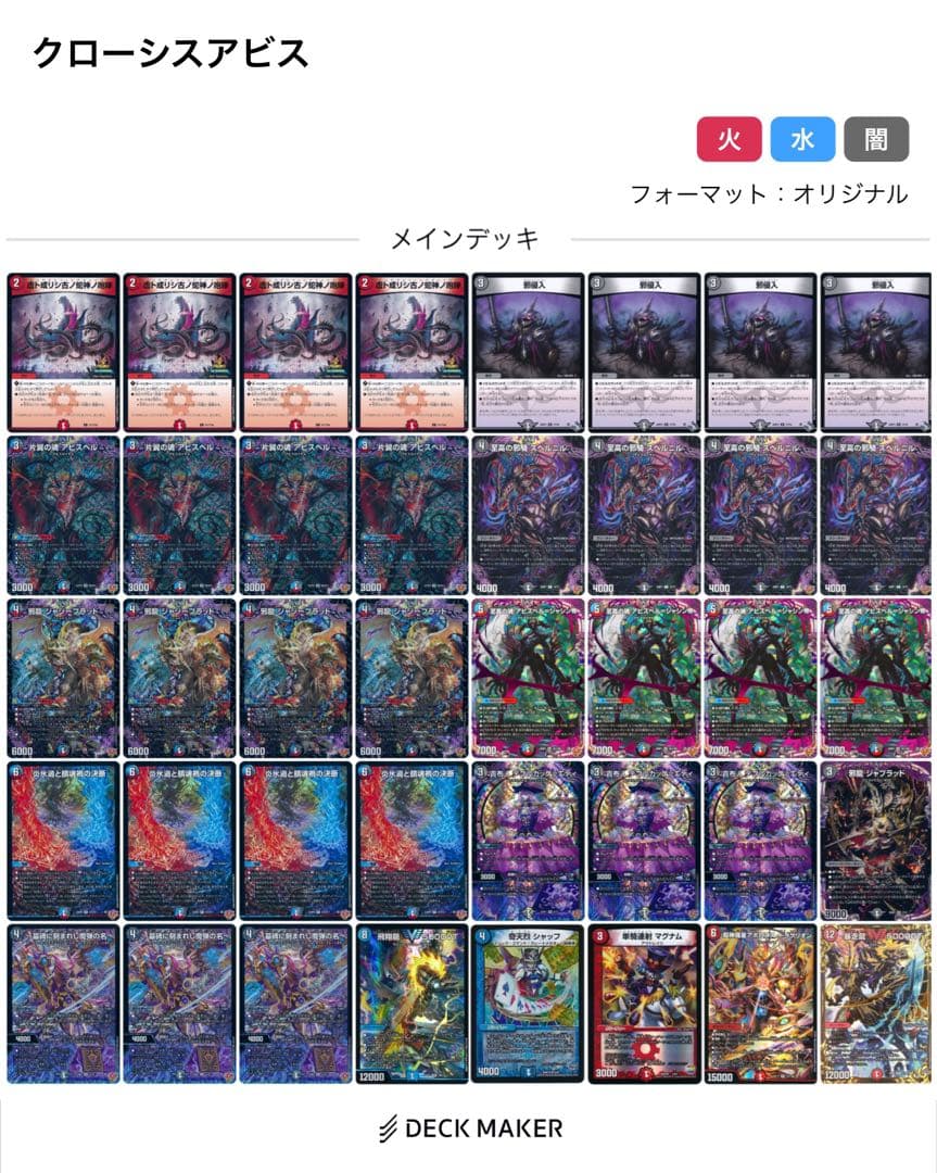 クローシスアビス デッキ スリーブ付き