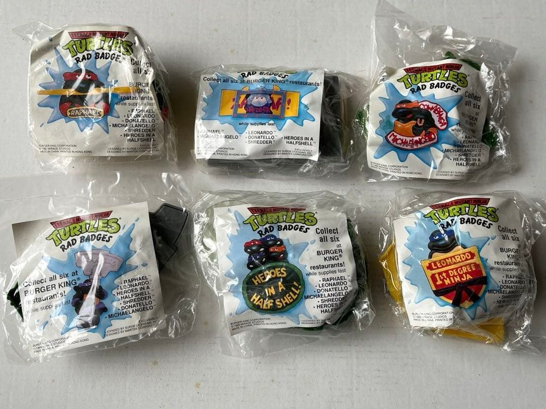 バーガーキング　米国1989年ミュータント・ニンジャ・タートルズ　全6個セット
