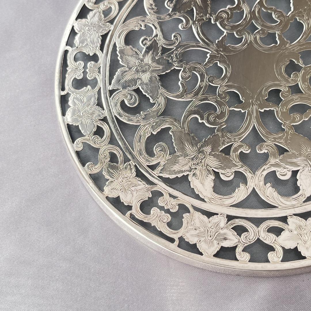 【WEBSTER】 【純銀 / ガラス】ティーセンター 15cm スターリング