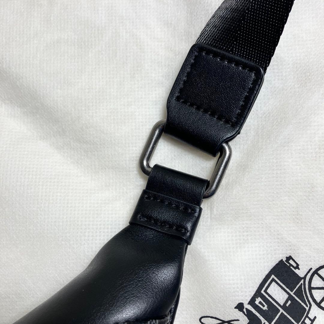 COACH＊ウエストバッグ シグネチャー チャコールレザー