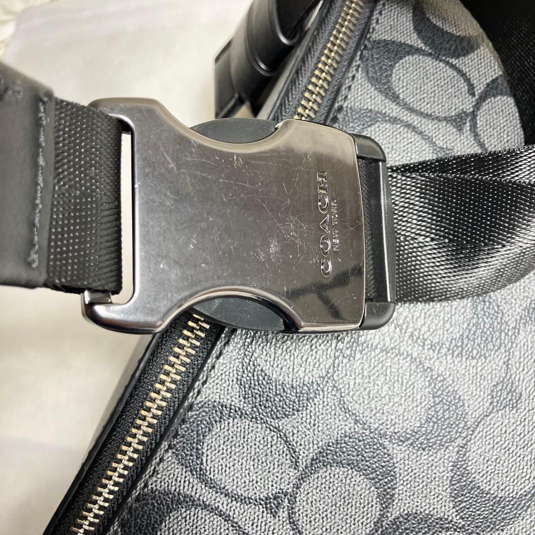 COACH＊ウエストバッグ シグネチャー チャコールレザー