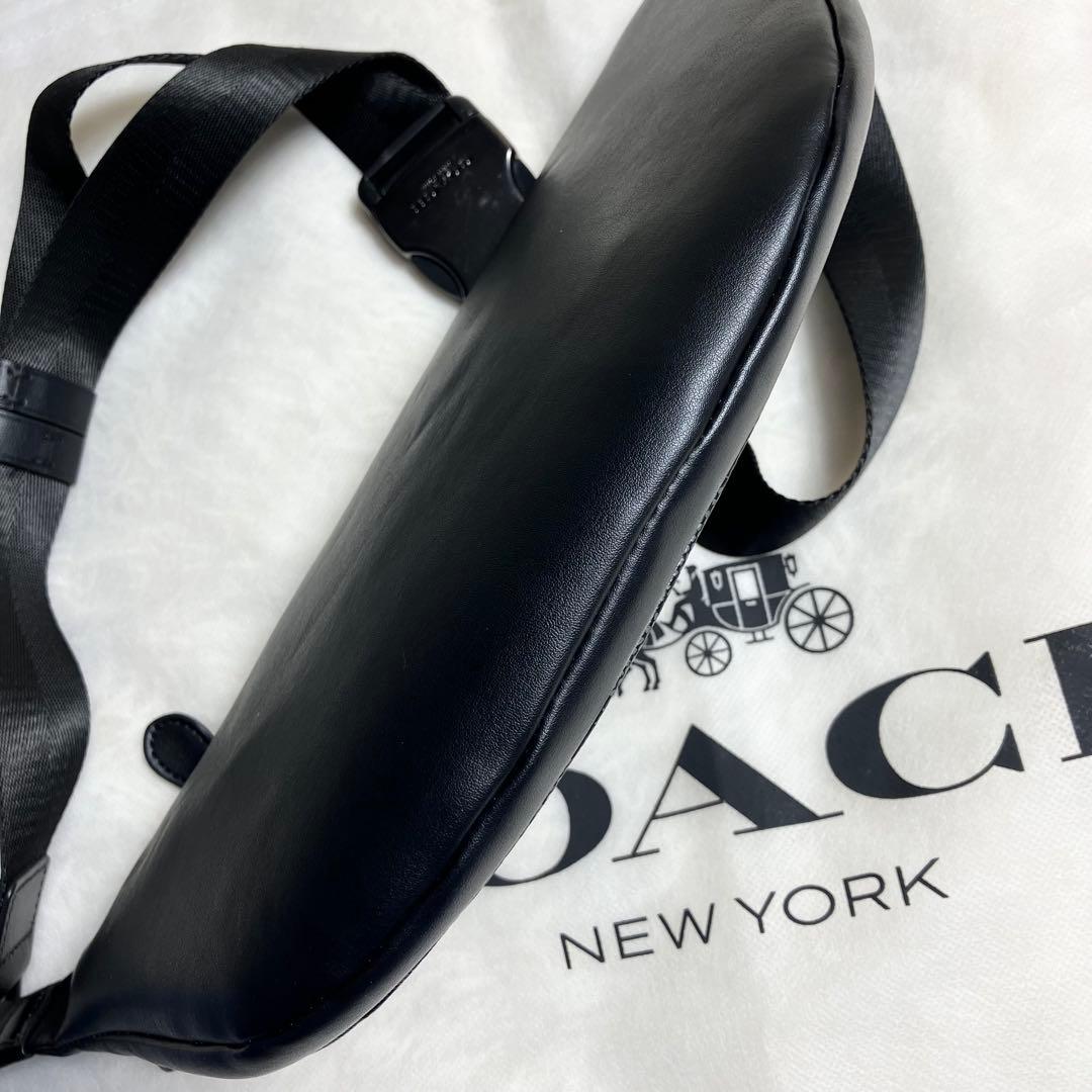 COACH＊ウエストバッグ シグネチャー チャコールレザー