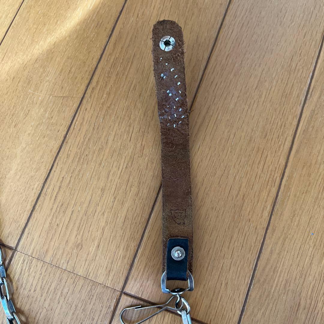 HTCスタッズ付きレザーウォレットチェーン黒