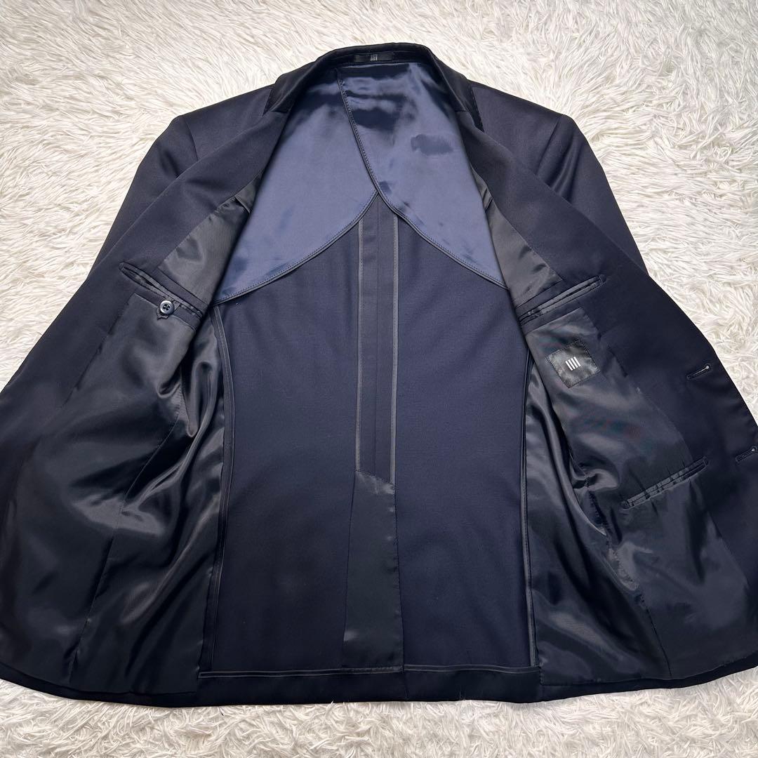 極美品 スーツセレクト シルク混 リバーシブルベスト 3ピース 光沢 A5