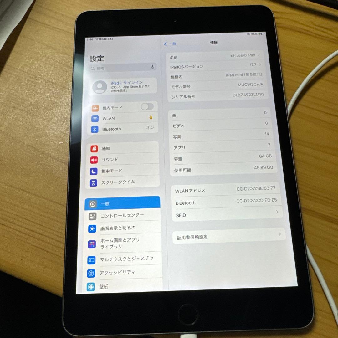 Apple iPad mini 5 64GB スペースグレー