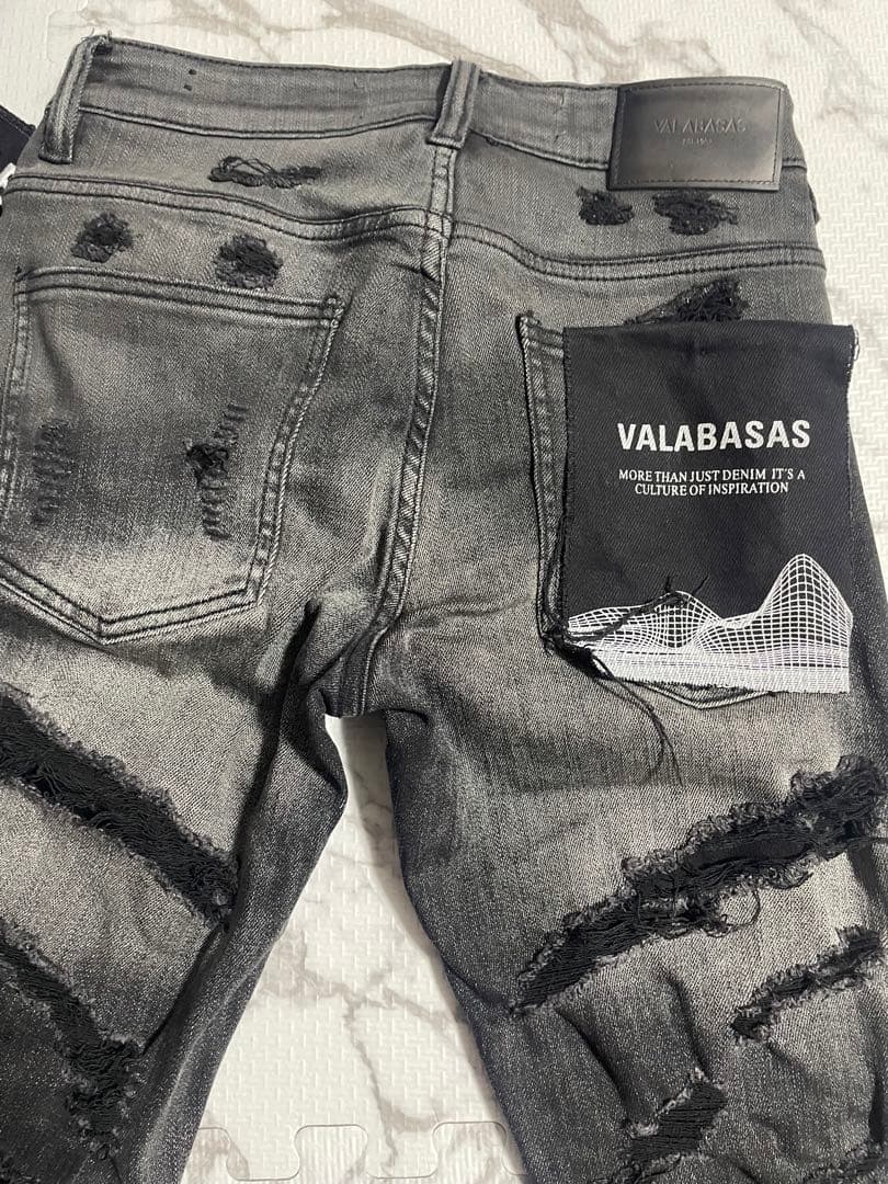 VALABASAS バラバザス ダメージデニム ブラックスキニーUSラッパー着用
