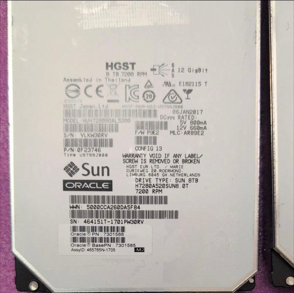 4台　HGST SAS HDD 8TB 12Gb 7200RPM