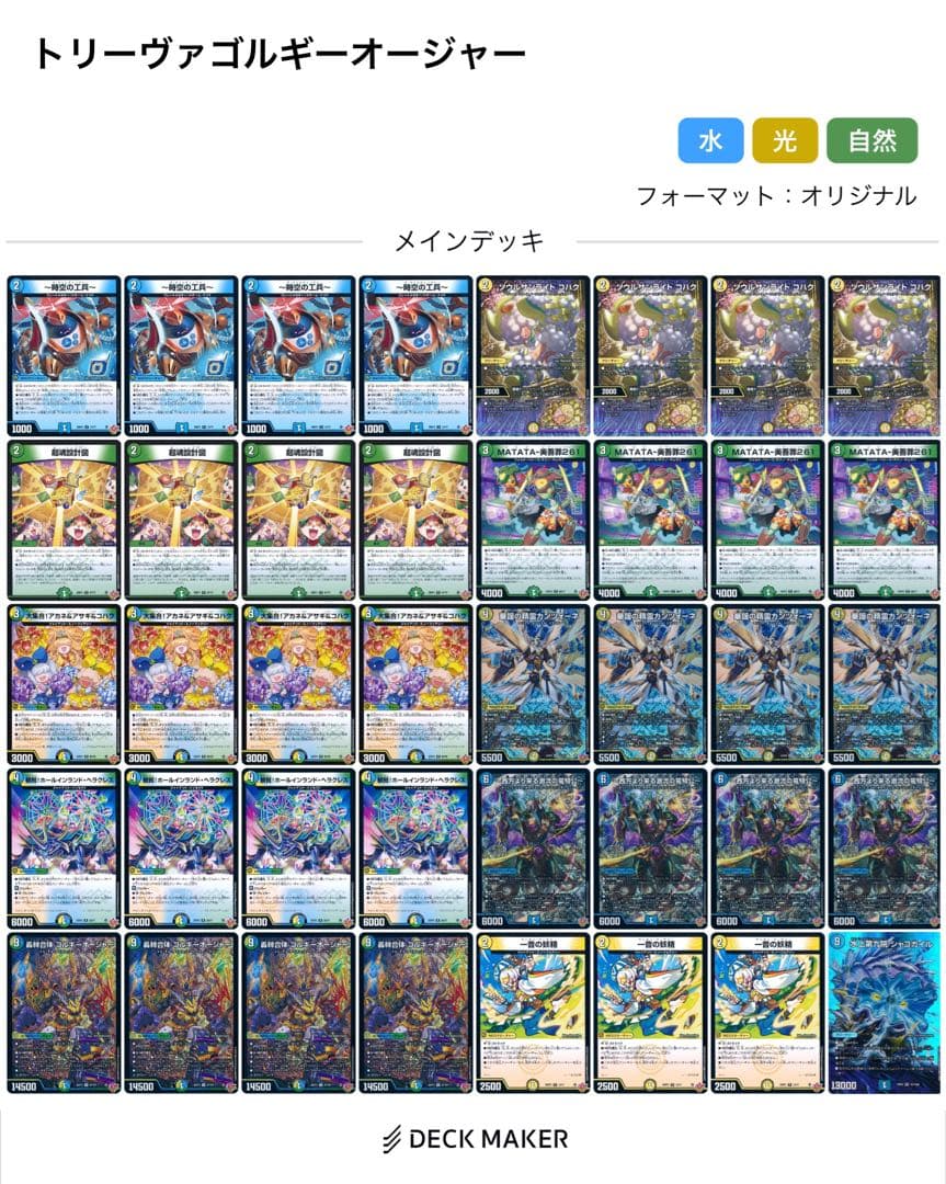 デュエルマスターズ トリーヴァゴルギーオージャー デッキ