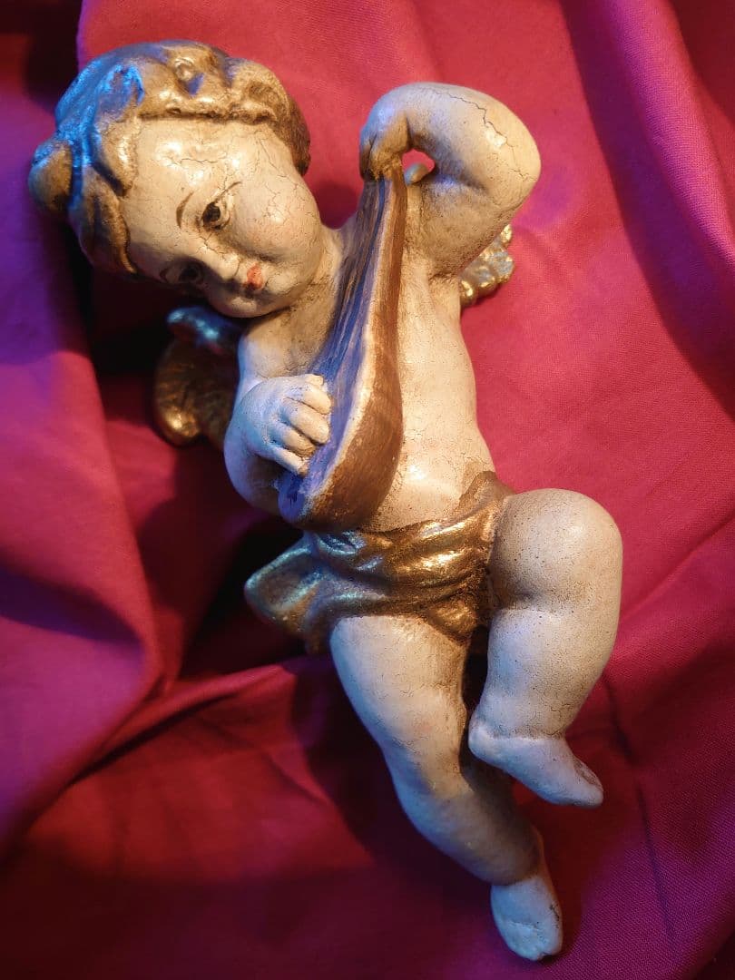 アンティーク オーストリア 天使ペア 壁飾り