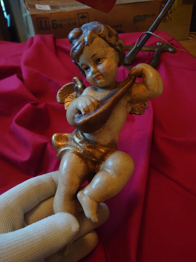 アンティーク オーストリア 天使ペア 壁飾り