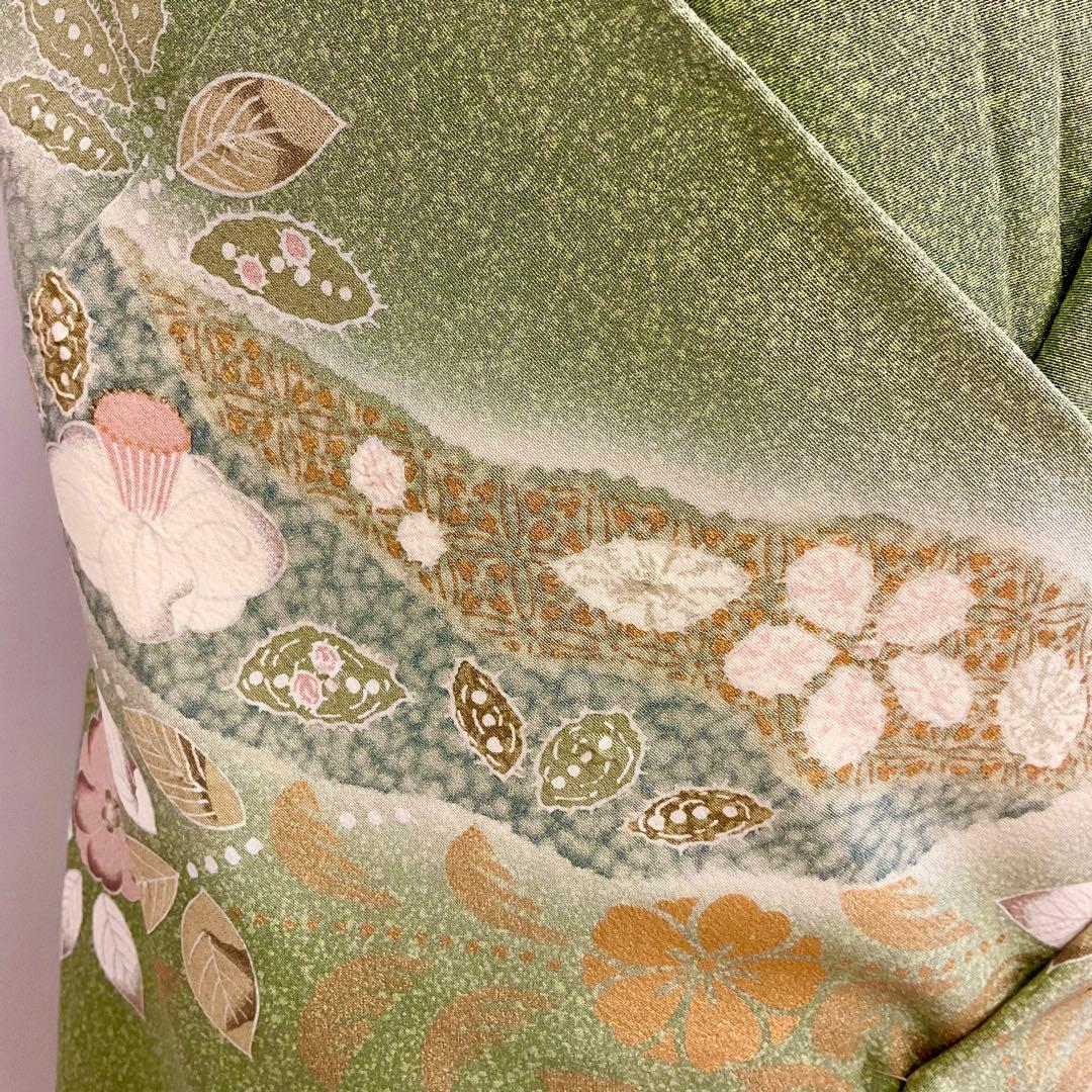 グリーン色グラデーション辻ヶ花訪問着