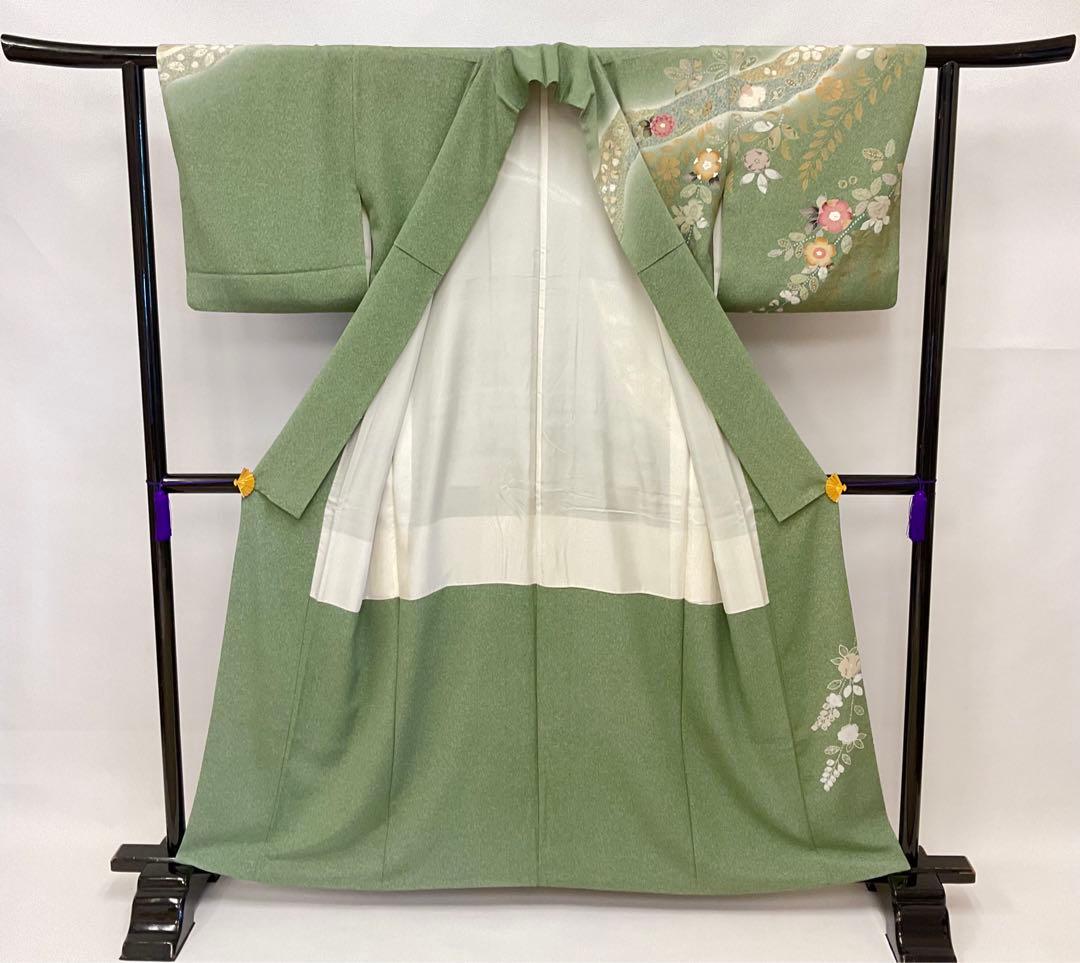 グリーン色グラデーション辻ヶ花訪問着