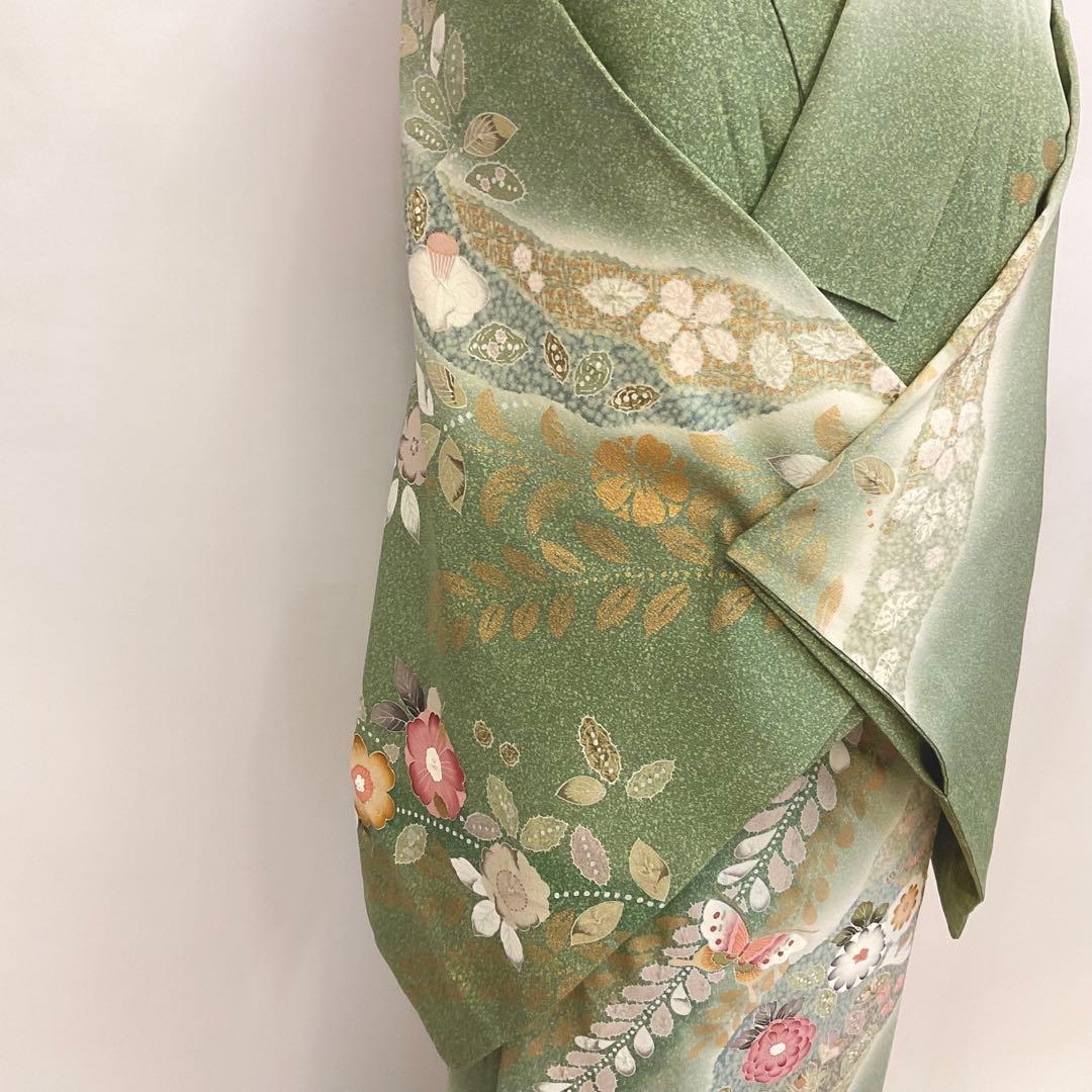 グリーン色グラデーション辻ヶ花訪問着