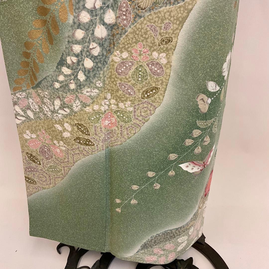 グリーン色グラデーション辻ヶ花訪問着