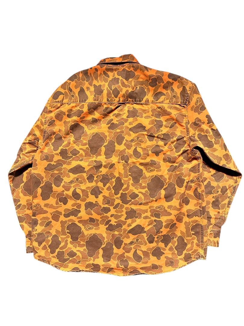 美品 カーハート WIP ダックシャツ ハンターカモ ターメリックオレンジ XL