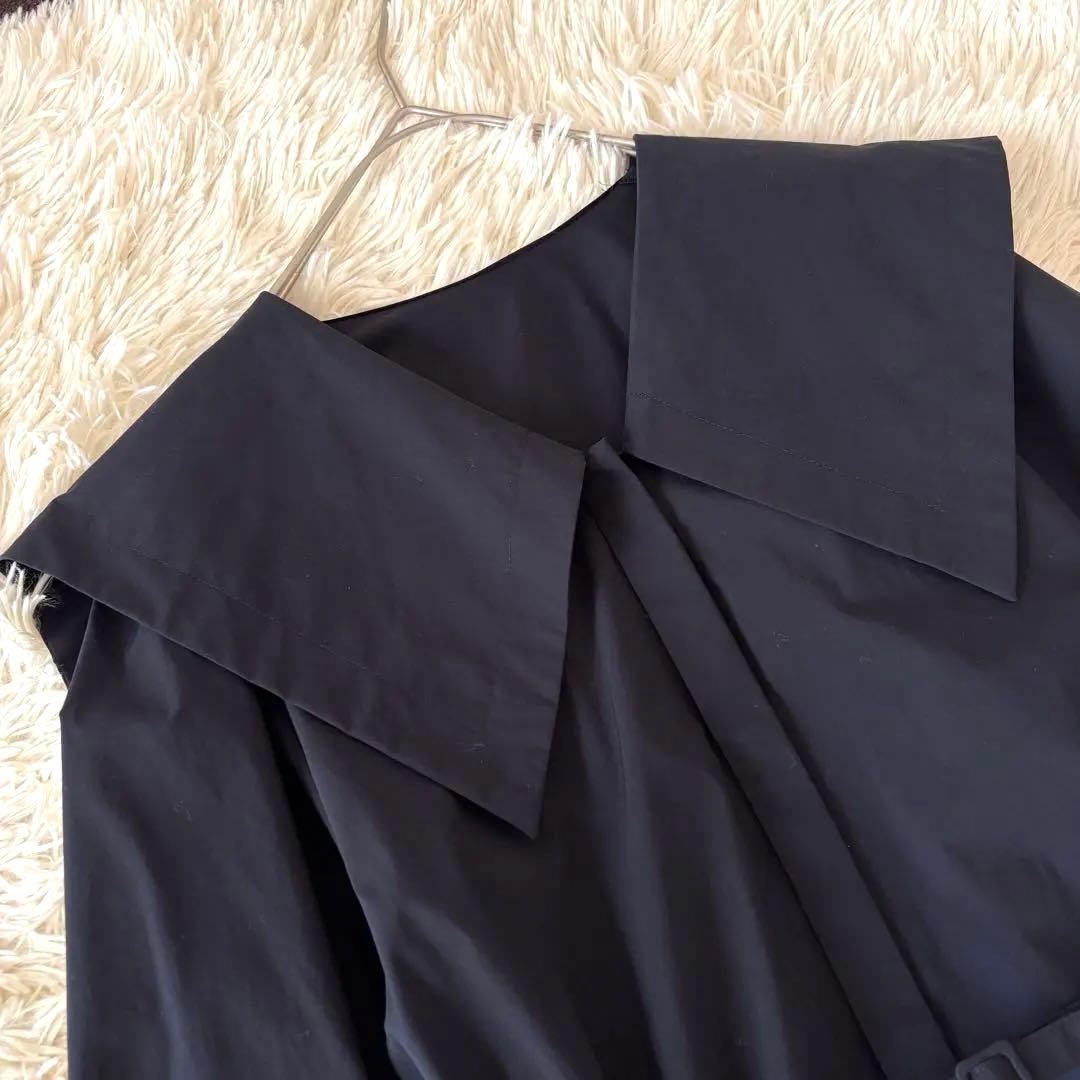 美品✨アドーア　コットンストレッチブロードワンピース　ビッグカラー　セーラー