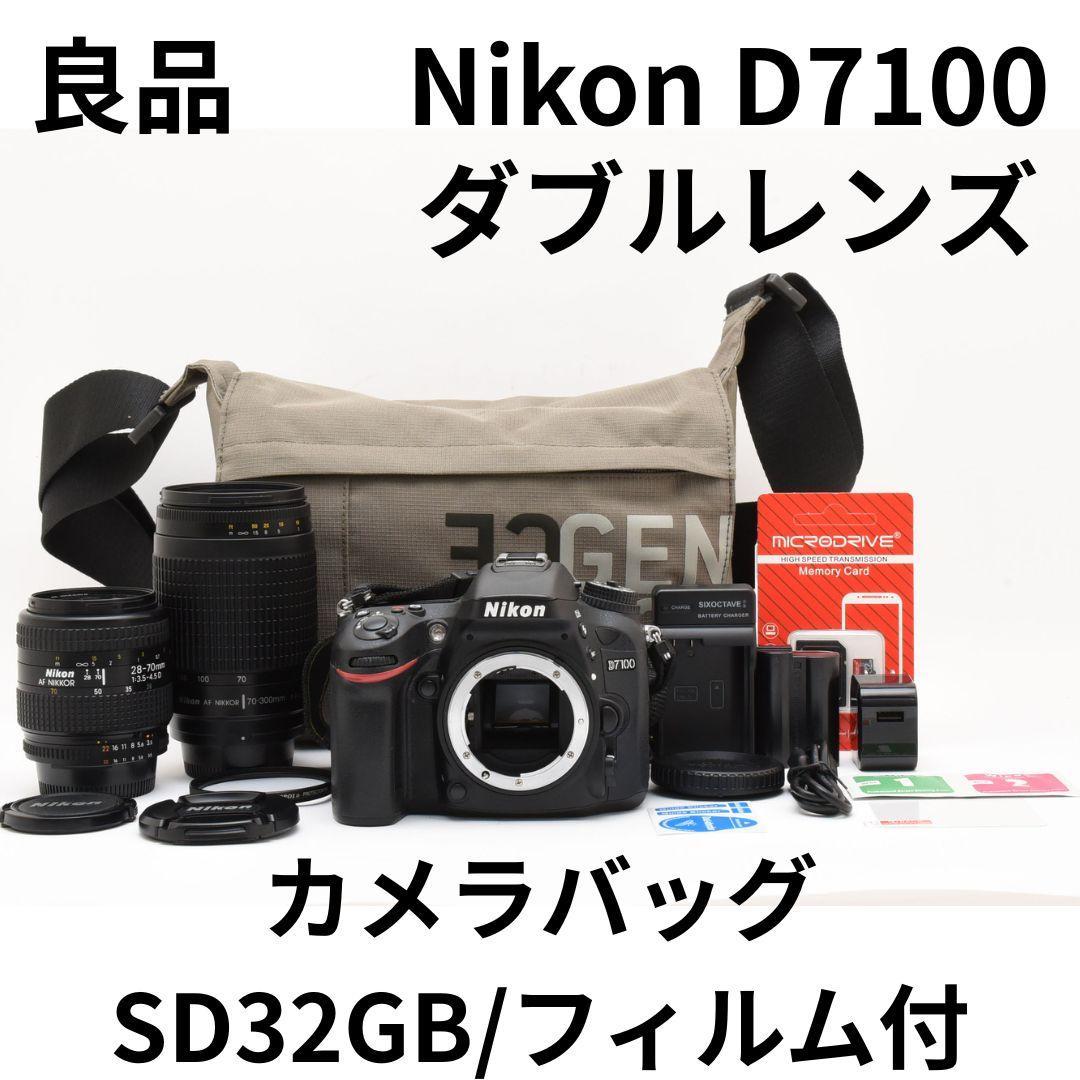良品　Nikon D7100 ダブルレンズ/SD32GB/フィルム/スマホ転送