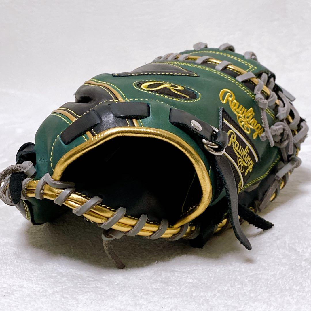 美品　ローリングス　軟式用キャッチャーミット　ハイパーテック　緑　黒　金　R2G