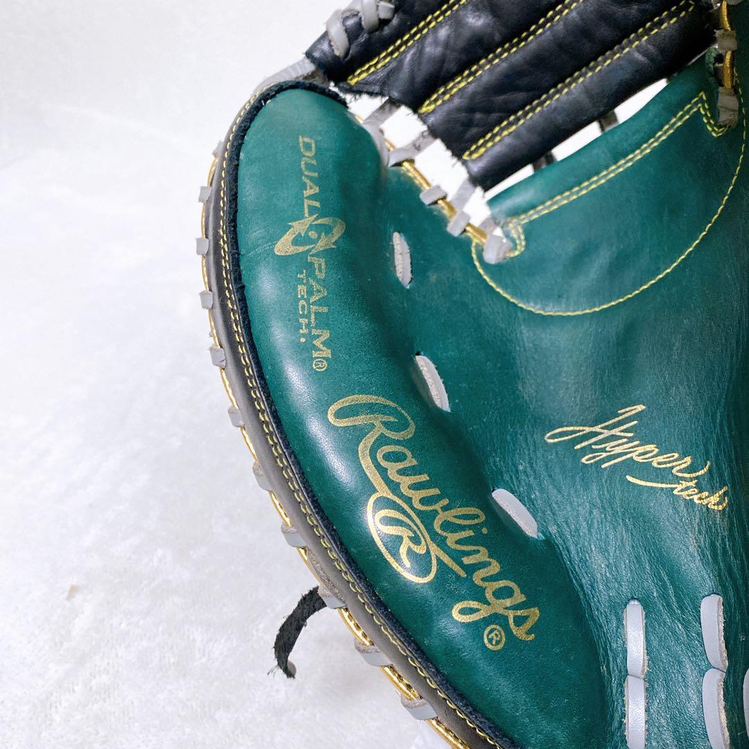 美品　ローリングス　軟式用キャッチャーミット　ハイパーテック　緑　黒　金　R2G