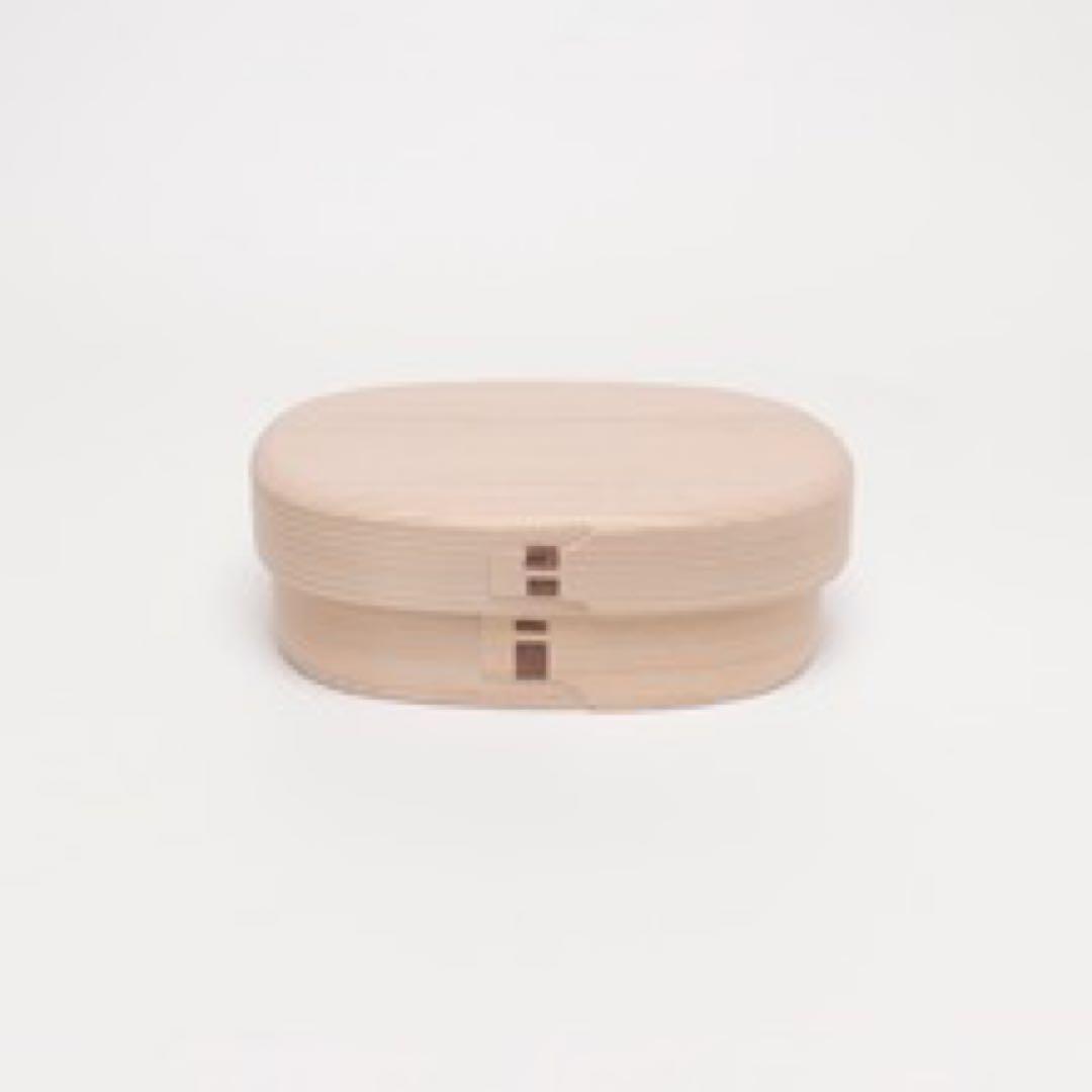 大館曲げわっぱ　柴田慶信商店　白木弁当箱　無塗装　小　お箸付き