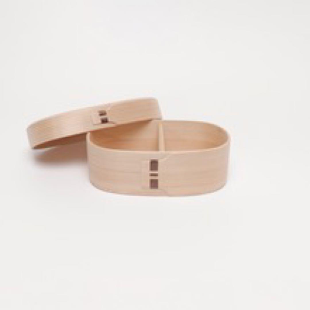 大館曲げわっぱ　柴田慶信商店　白木弁当箱　無塗装　小　お箸付き