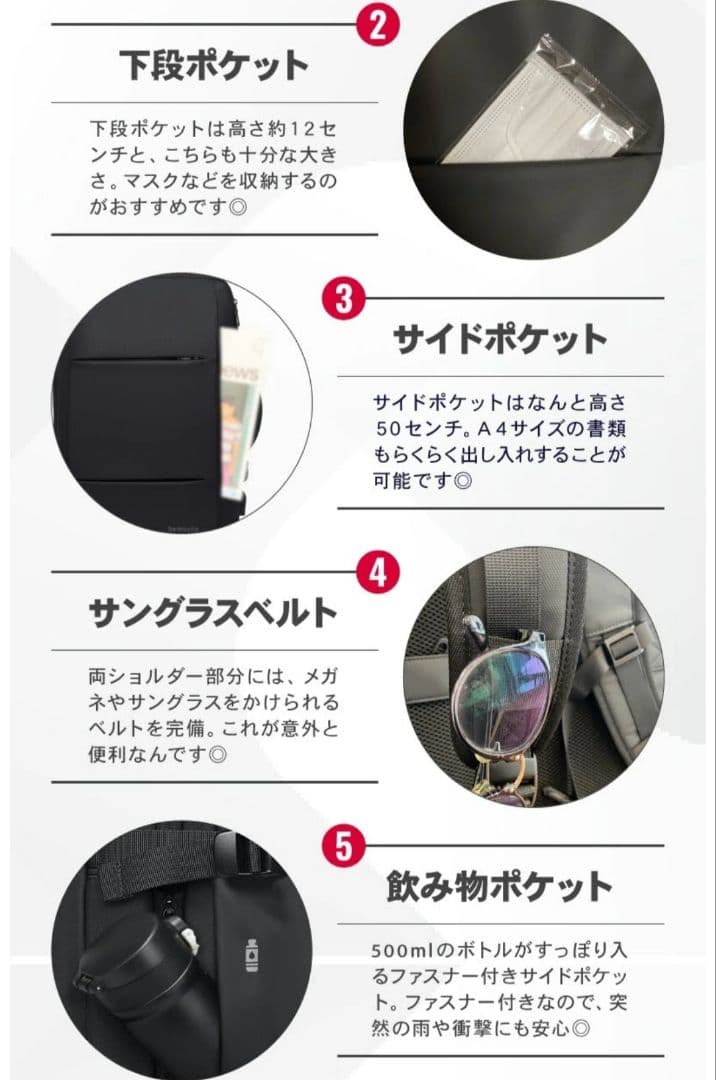 BEMOVITA 3WAYバッグ/リュック/ビジネスバッグ/大容量45L 断捨離