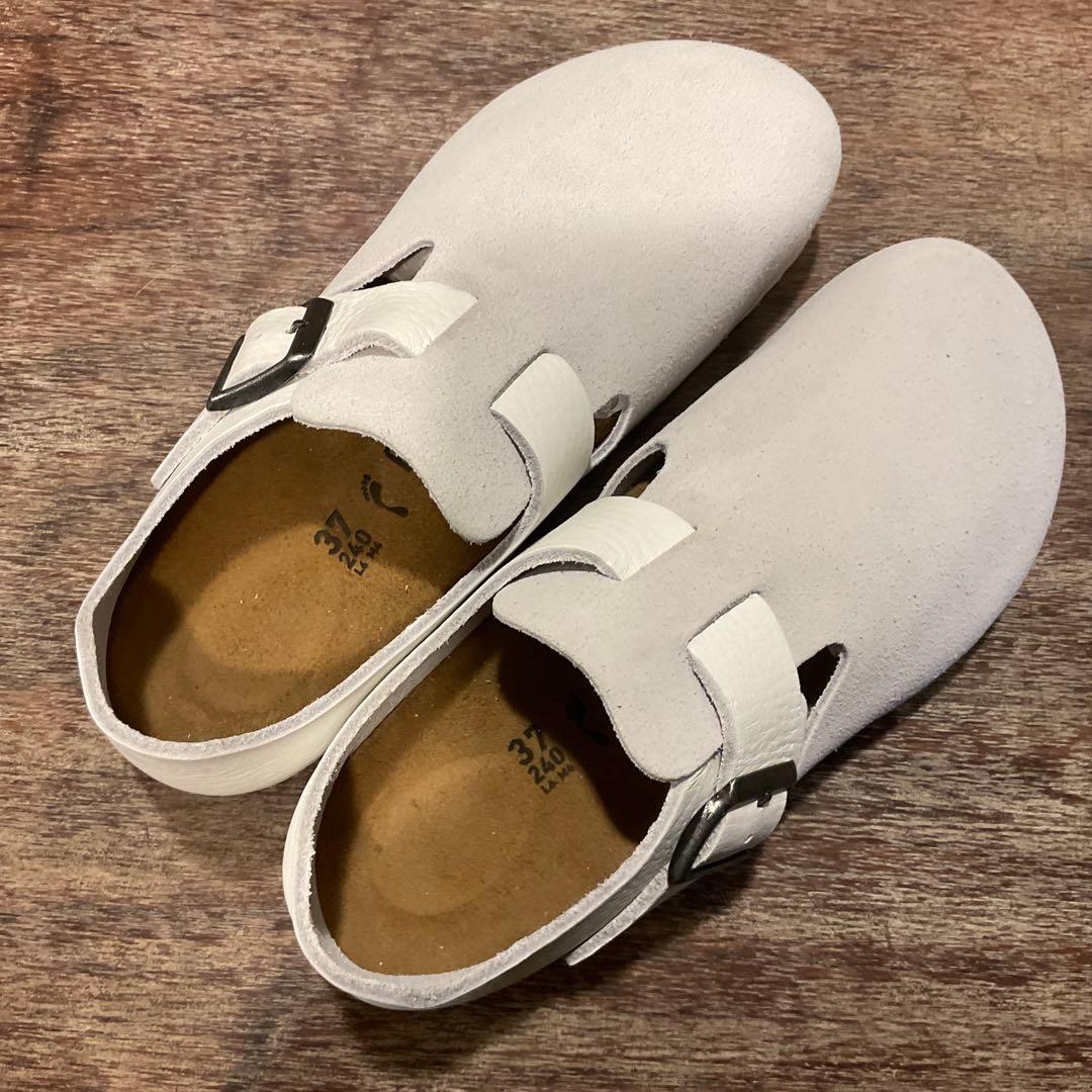 ほぼ新品！ビルケンシュトック ロンドン ホワイト レザー スエード サンダル