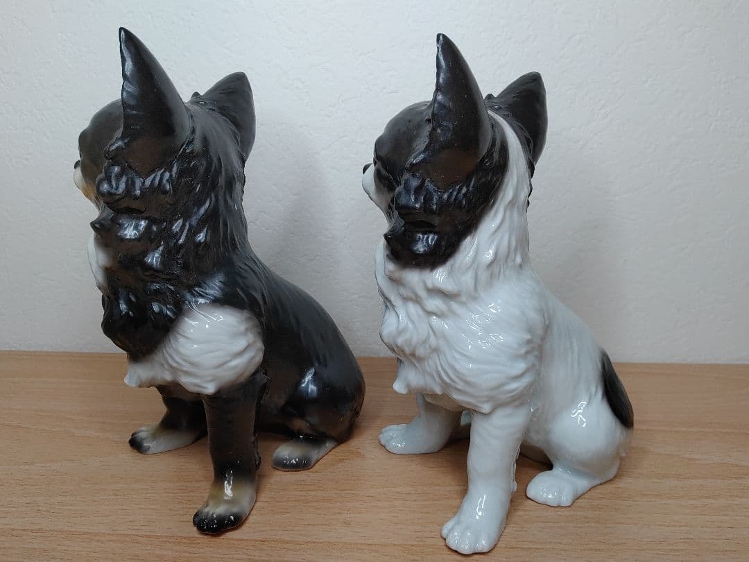 2匹の仲良しチワワ dearDg チワワ 陶器製 チワワ置物