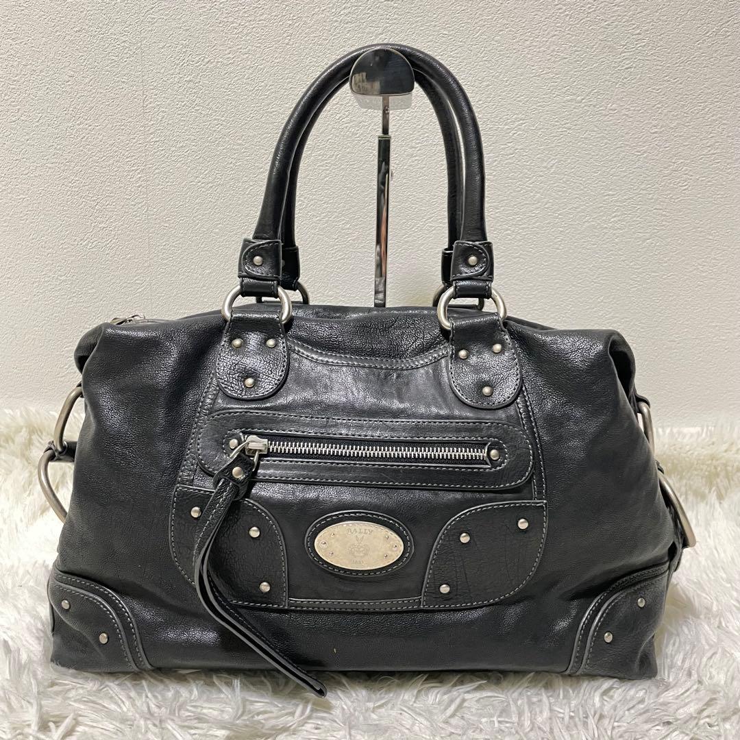 バッグ Vintage Bally Y2K Handbag Black Studs