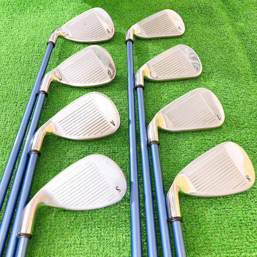 テ17★キャロウェイ X-20 豪華8本レディースアイアンセットL ライトブルー
