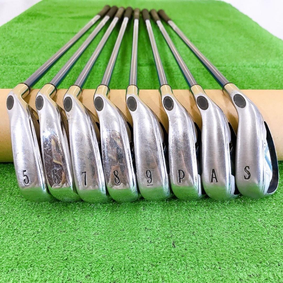 テ17★キャロウェイ X-20 豪華8本レディースアイアンセットL ライトブルー