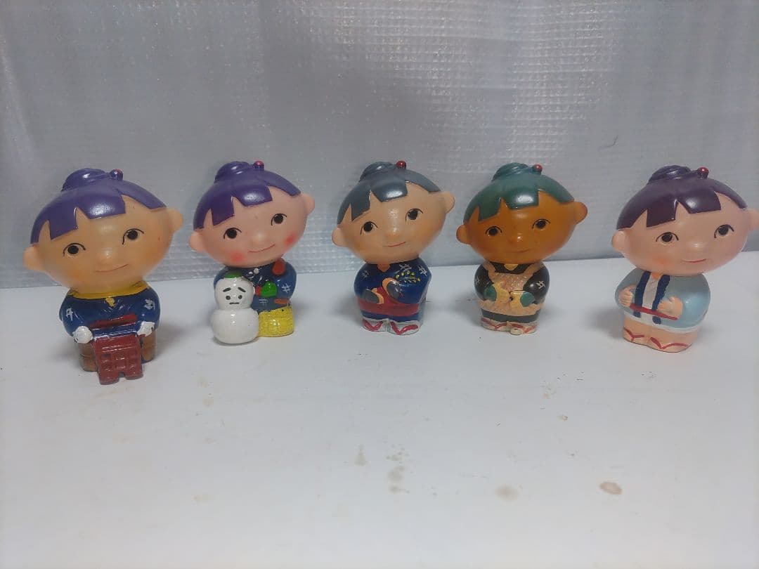 昭和レトロ　当時物　希少品　秋田銀行　アコちゃん　ソフビ貯金箱　5種類