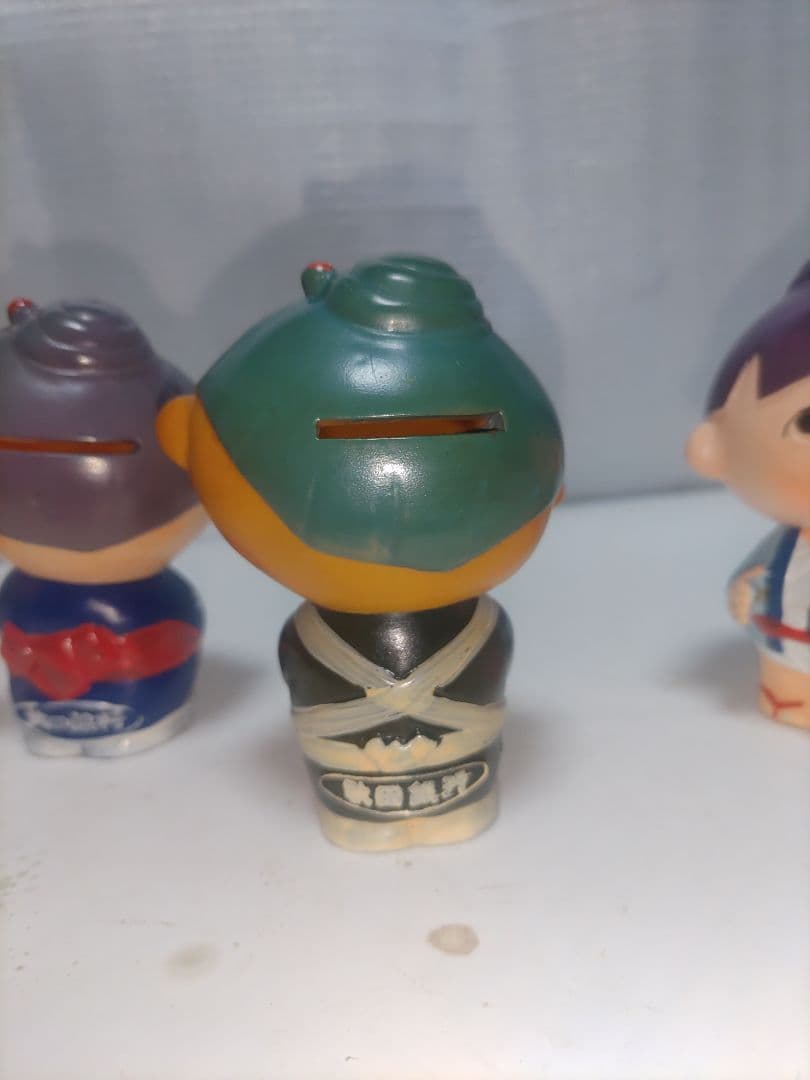 昭和レトロ　当時物　希少品　秋田銀行　アコちゃん　ソフビ貯金箱　5種類