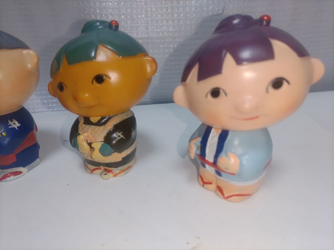 昭和レトロ　当時物　希少品　秋田銀行　アコちゃん　ソフビ貯金箱　5種類