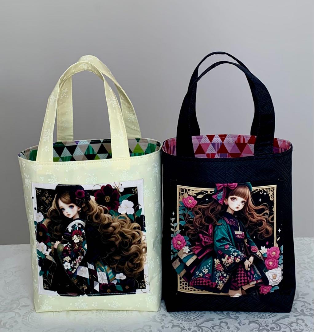 ♥むっち♥ ♡♬.*゜　いちご猫ちゃん　トートバッグ　小物入れ