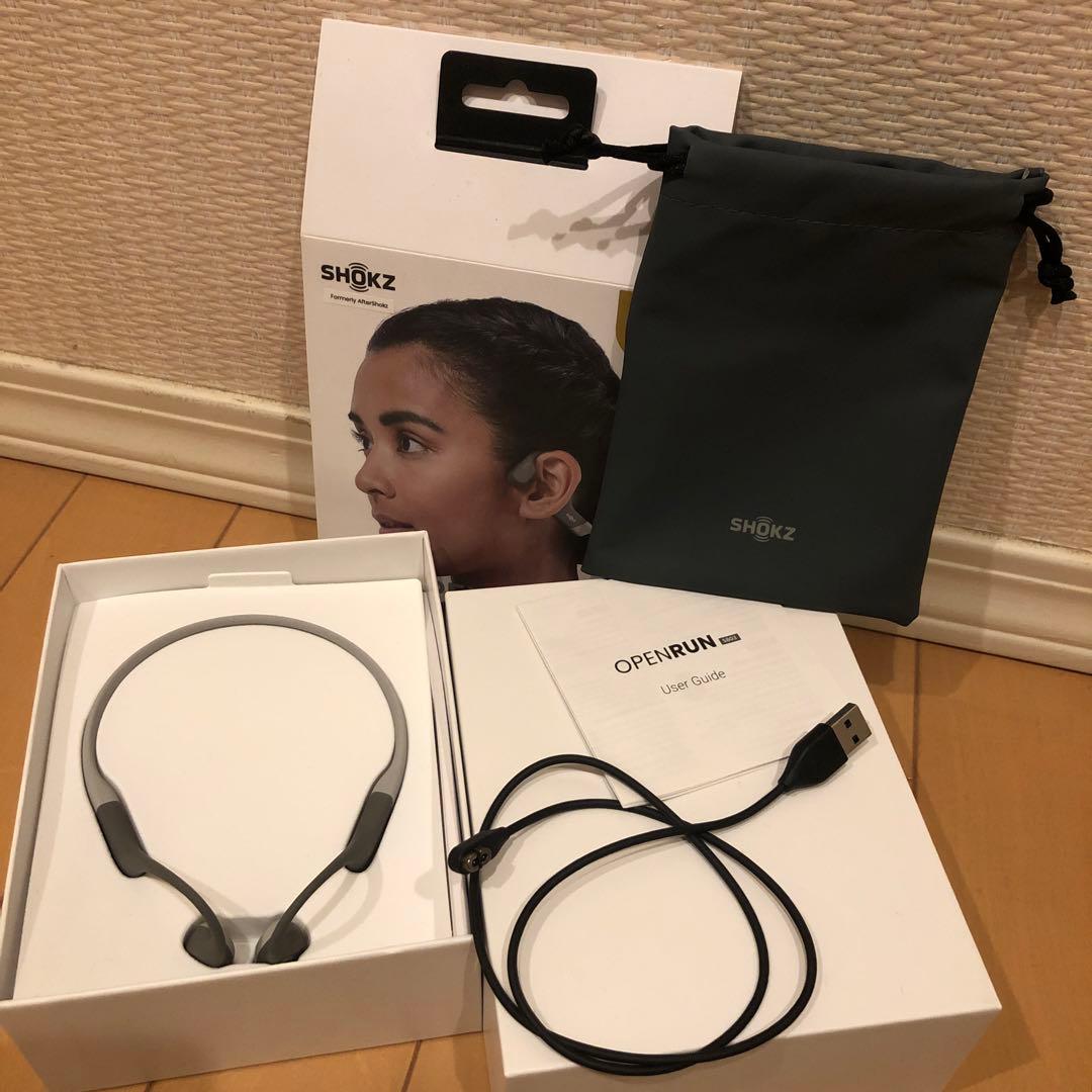 SHOKZ OPENRUN 骨伝導イヤホン グレー